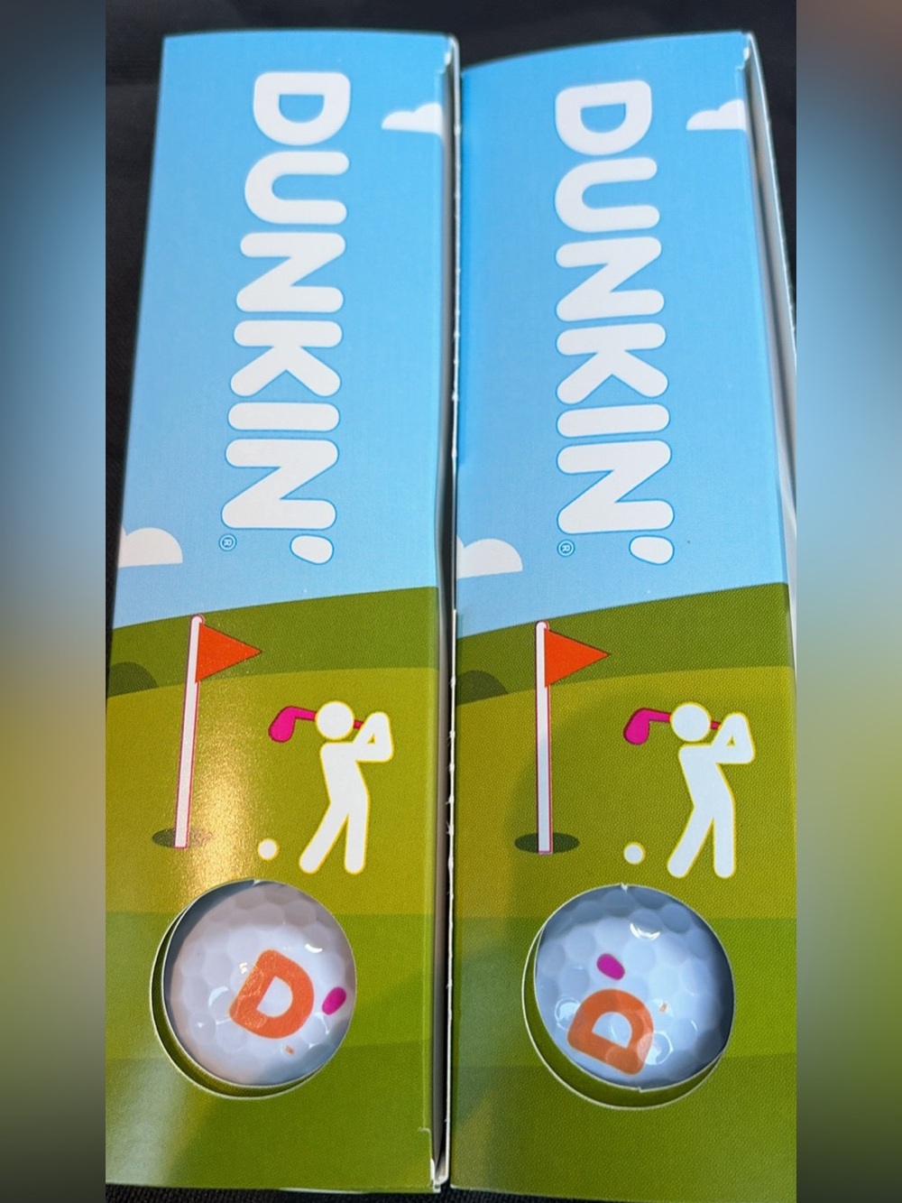 New Dunkin' x TaylorMade Branded Golf Balls - White with Orange & Pink Logo
